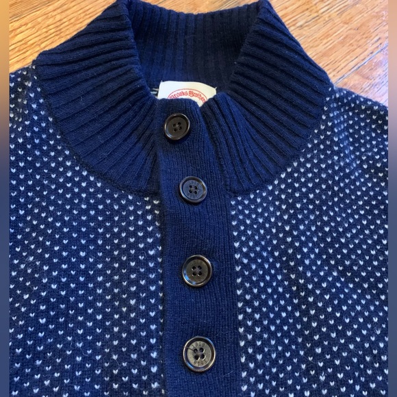 Classic style Brooks Brothers Mens Merino Wool Sweater Blue Birdeye Pattern - Picture 4 of 6